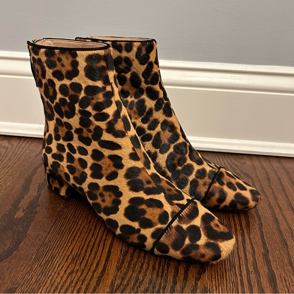 NWT J.Crew Roxie cap-toe ankle boots in calf hair Size 7 - Picture 3 of 7